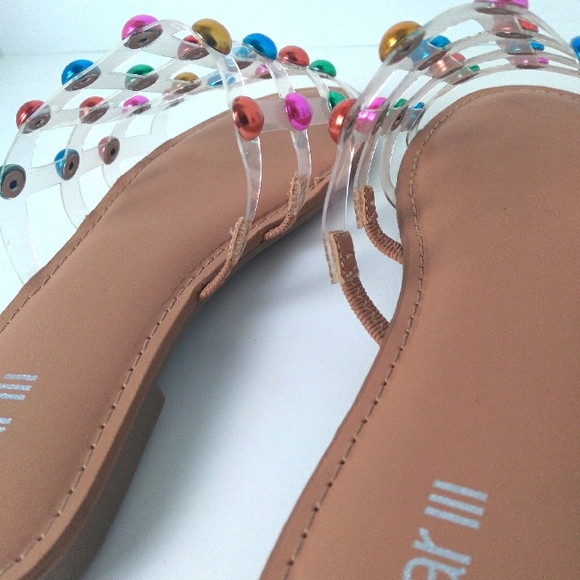 Bar III & Karl Lagerfeld MultiColor Metallic Beaded Caged Sandals,Camera Bag Set - Picture 7 of 16